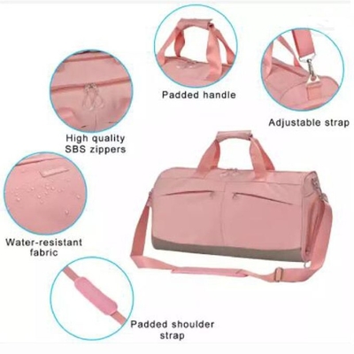 Niestandardowa wodoodporna torba sportowa z przegrodami na buty Gym Pink Dance Bag