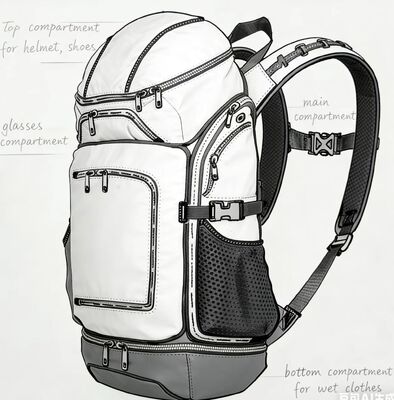 Odporna na wodę torebka sportowa z poliestru z kolorystycznymi kolorami i płytką z tyłu