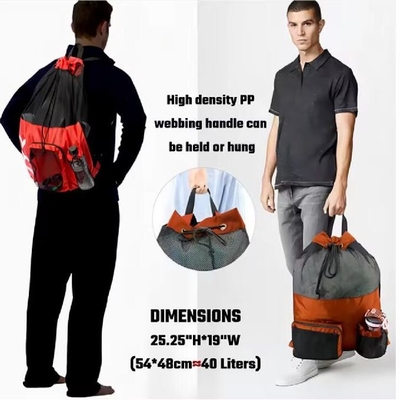 Gym Sport String Backpack Waterproof Mesh Polyester Beach Travel Bag