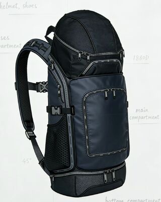 Wodoodporna poliestrowa torba sportowa na zewnątrz z odblaskowymi paskami i 5 przegrodami do siłowni i podróży