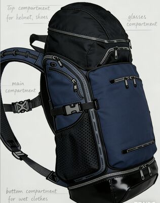 Wodoodporna poliestrowa torba sportowa na zewnątrz z odblaskowymi paskami i 5 przegrodami do siłowni i podróży