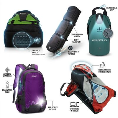 Wodoszczelny 40L plecak z kijkiem do wędrówki Ergonomiczny system zawieszenia Daypack kempingowy na zewnątrz